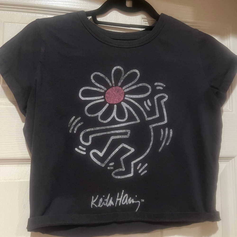 hollister keith haring graphic black top